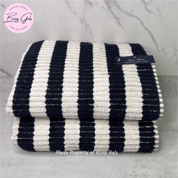 BROOKS BROTHERS Mosaic Tiles Bath Towels Set of 2 - Picture 1 of 4